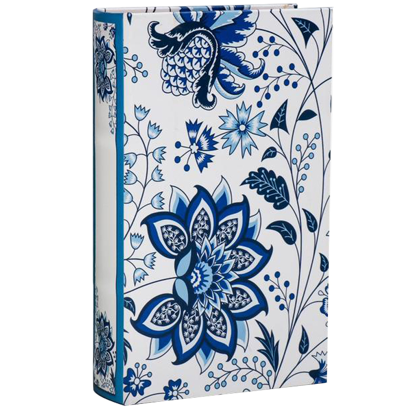 Шкатулка-книга с сейфом Fabulous Flowers Book Box Синий Белый Шкатулка-книга с сейфом Fabulous Flowers Book Box Синий Белый в Волгограде | Loft Concept