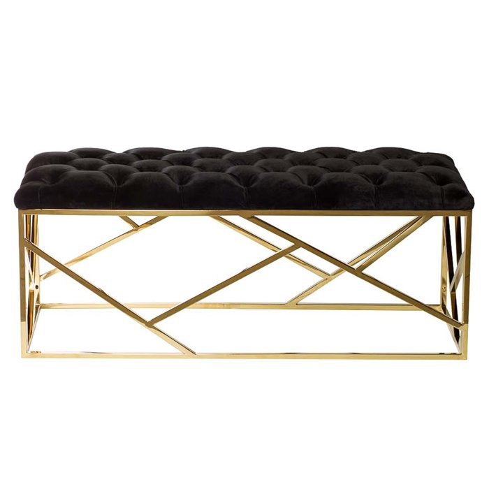 Банкетка Serene Furnishing Gold Top Черный Золотой Банкетка Serene Furnishing Gold Top Черный Золотой в Волгограде | Loft Concept