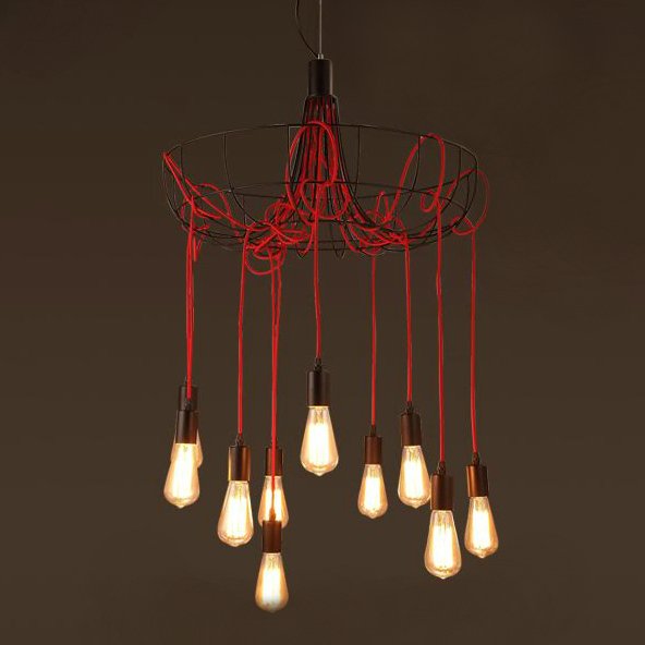 Люстра Blood Wire Chandelier Red 10 Красный Черный Люстра Blood Wire Chandelier Red 10 Красный Черный в Волгограде | Loft Concept