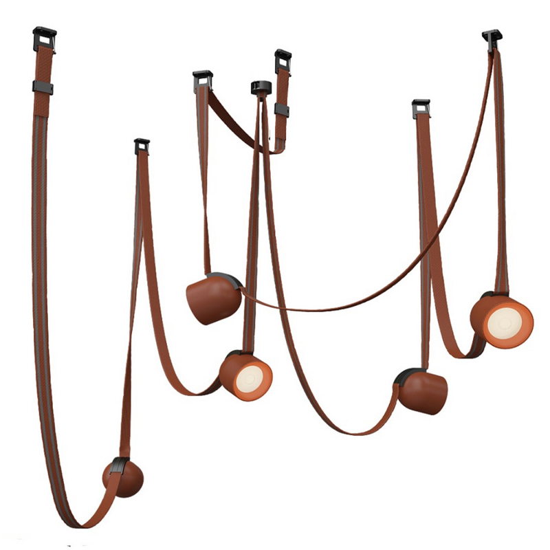 Комплект ременной трековой системы из 5 светильников Flos Wireline Lighting Коричневый Черный Комплект ременной трековой системы из 5 светильников Flos Wireline Lighting Коричневый Черный в Волгограде | Loft Concept
