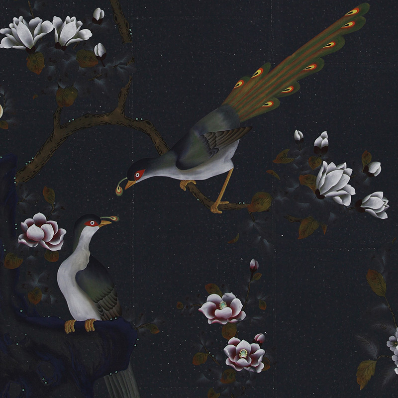 Обои шинуазри Japanese Garden Original colourway on Pitch India tea paper Обои шинуазри Japanese Garden Original colourway on Pitch India tea paper в Волгограде | Loft Concept