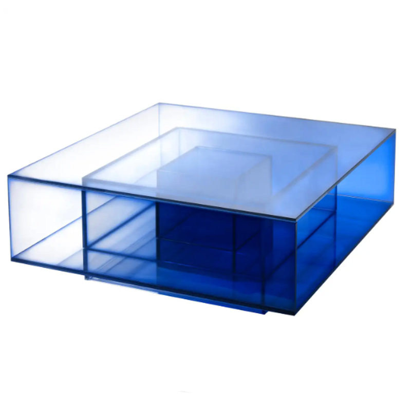 Кофейный Стол Null Blue Glass Clear Transition Color Coffee Table by Studio Buzao Customizable Синий Кофейный Стол Null Blue Glass Clear Transition Color Coffee Table by Studio Buzao Customizable Синий в Волгограде | Loft Concept