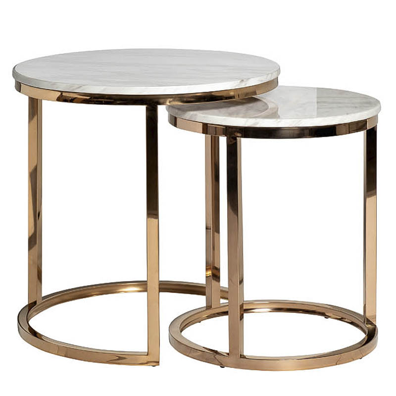 Комплект приставных столов Hewdonald Side Tables Глянцевое золото Комплект приставных столов Hewdonald Side Tables Глянцевое золото в Волгограде | Loft Concept