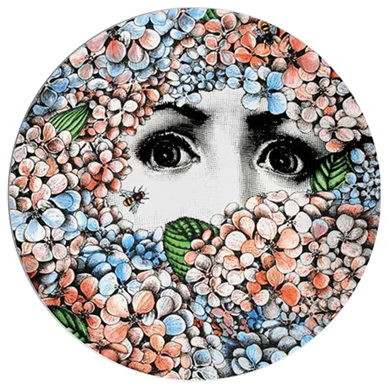 Декоративная тарелка Fornasetti Ortensia Мульти Розовый Голубой Декоративная тарелка Fornasetti Ortensia Мульти Розовый Голубой в Волгограде | Loft Concept
