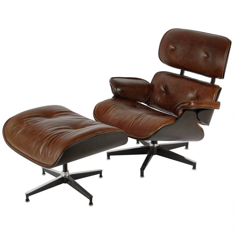 Кресло Eames Lounge Chair & Ottoman brown Коричневый Кресло Eames Lounge Chair & Ottoman brown Коричневый в Волгограде | Loft Concept