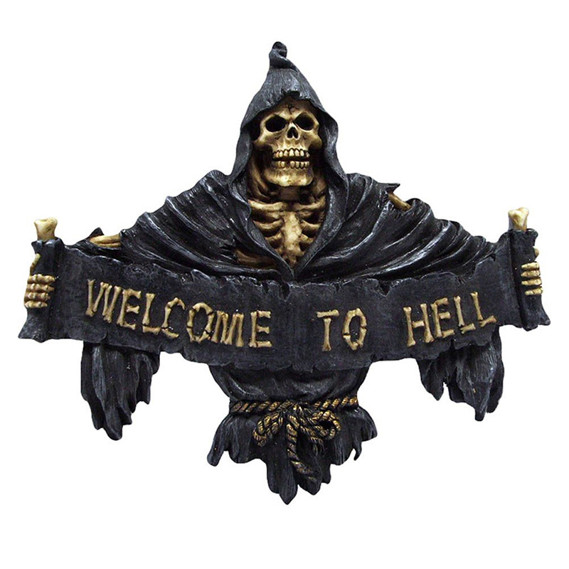 Аксессуар на стену Welcome To Hell Черный Золотой в Волгограде | Loft Concept 