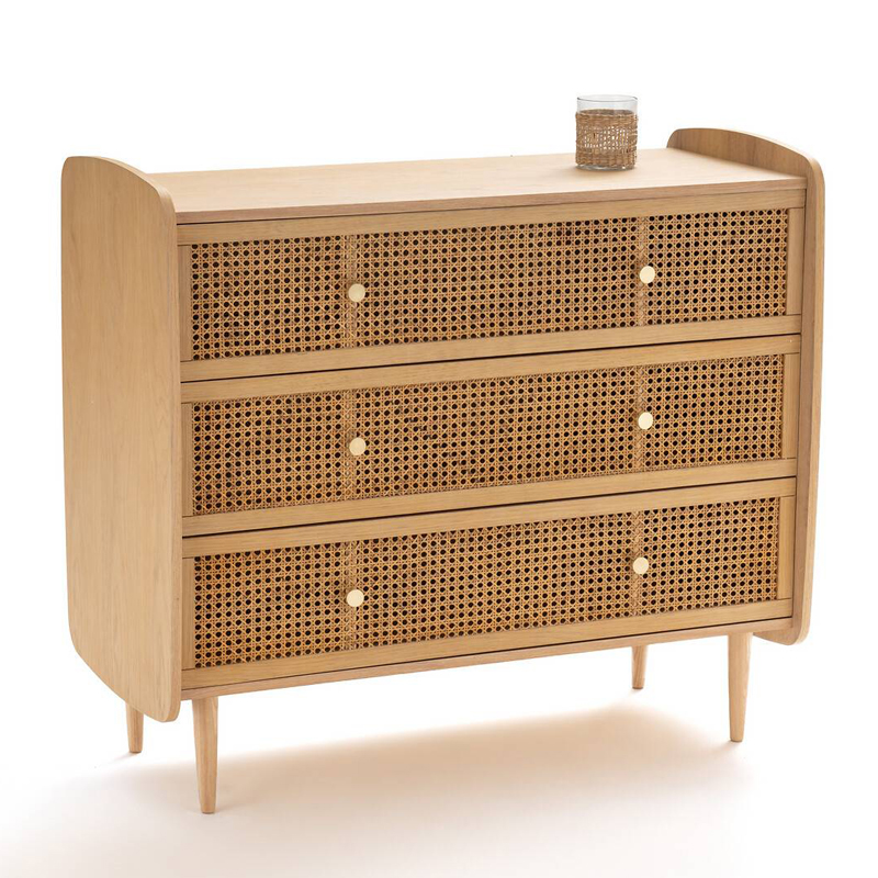 Комод с 3-мя ящиками из плетеного ротанга Aelius Rattan Wicker Chest of drawers Светлый дуб Комод с 3-мя ящиками из плетеного ротанга Aelius Rattan Wicker Chest of drawers Светлый дуб в Волгограде | Loft Concept