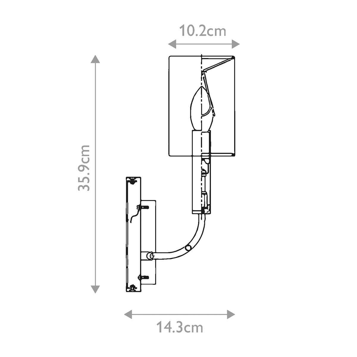 Бра с прямоугольным основанием и белым цилиндрическим льняным абажуром Feiss в Волгограде