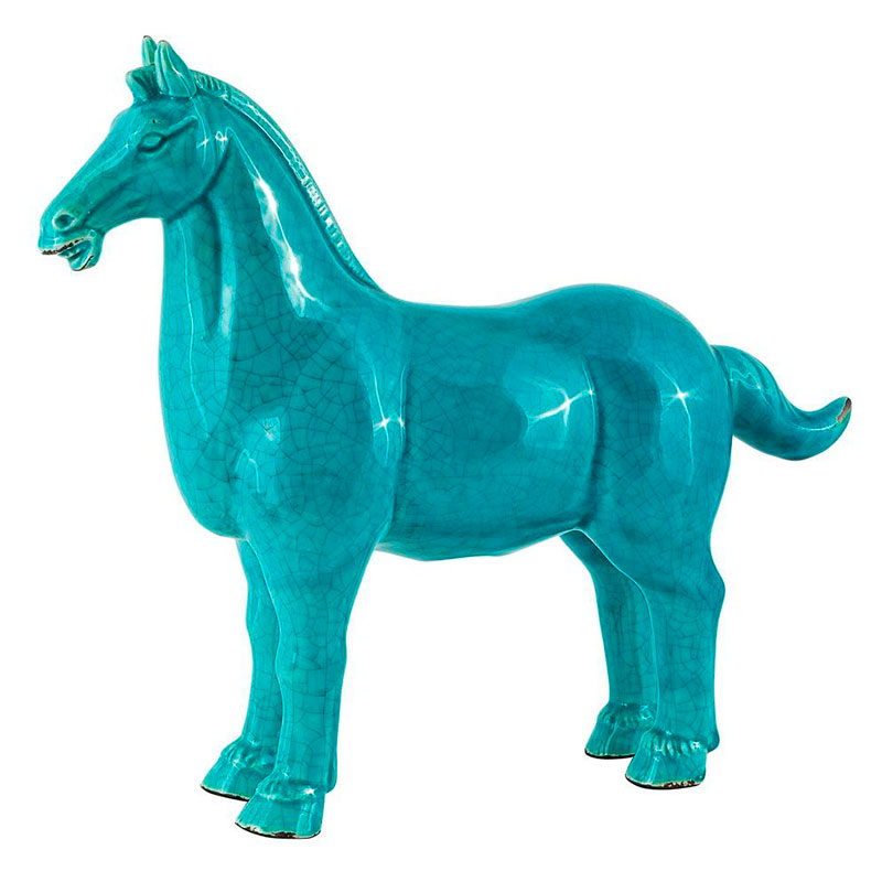 Фигурка керамика синяя лошадь Blue Horse Бирюзовый Фигурка керамика синяя лошадь Blue Horse Бирюзовый в Волгограде | Loft Concept