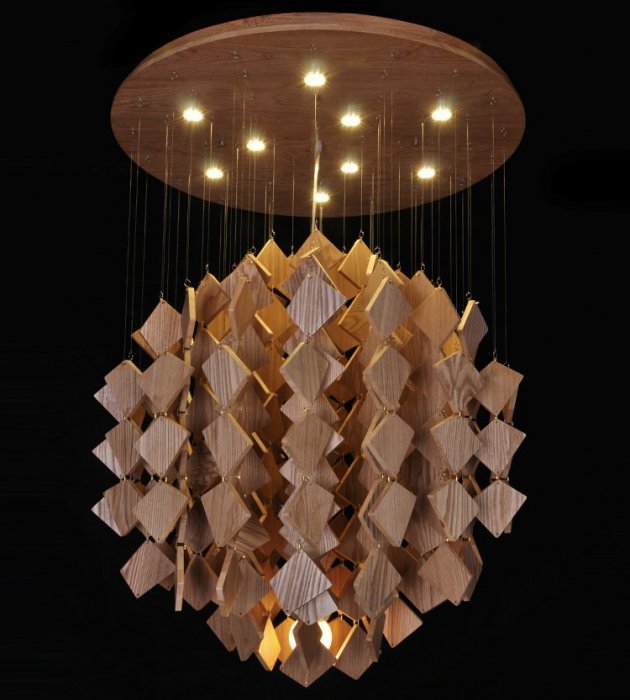Люстра Wooden Glowworm Quadro Люстра Wooden Glowworm Quadro в Волгограде | Loft Concept