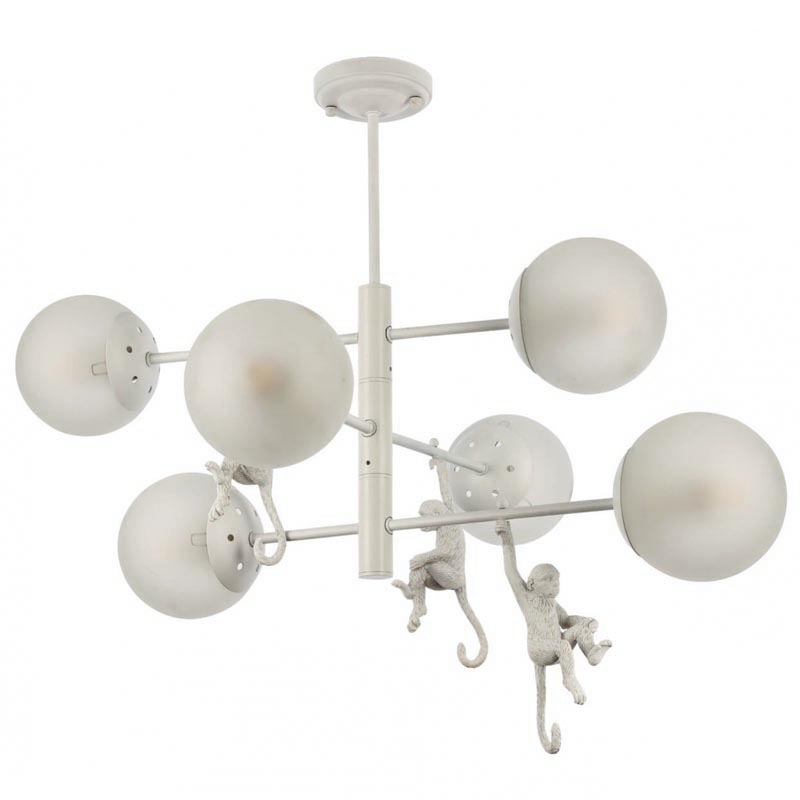 Люстра Hanging Monkey 6 lamp Белый Люстра Hanging Monkey 6 lamp Белый в Волгограде | Loft Concept