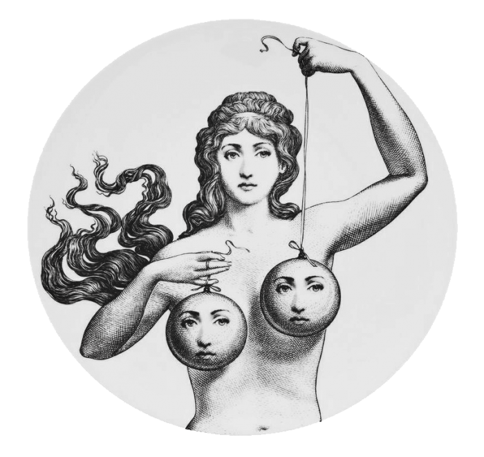 Декоративная тарелка Fornasetti 001 Черный Декоративная тарелка Fornasetti 001 Черный в Волгограде | Loft Concept