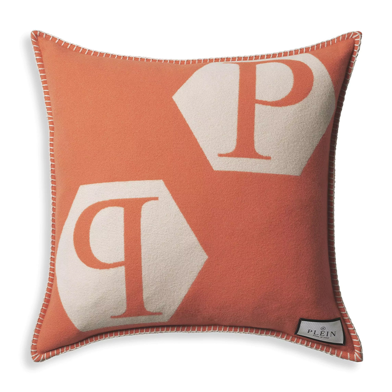 Подушка Philipp Plein Cushion Cashmere Orange Оранжевый Белый Подушка Philipp Plein Cushion Cashmere Orange Оранжевый Белый в Волгограде | Loft Concept