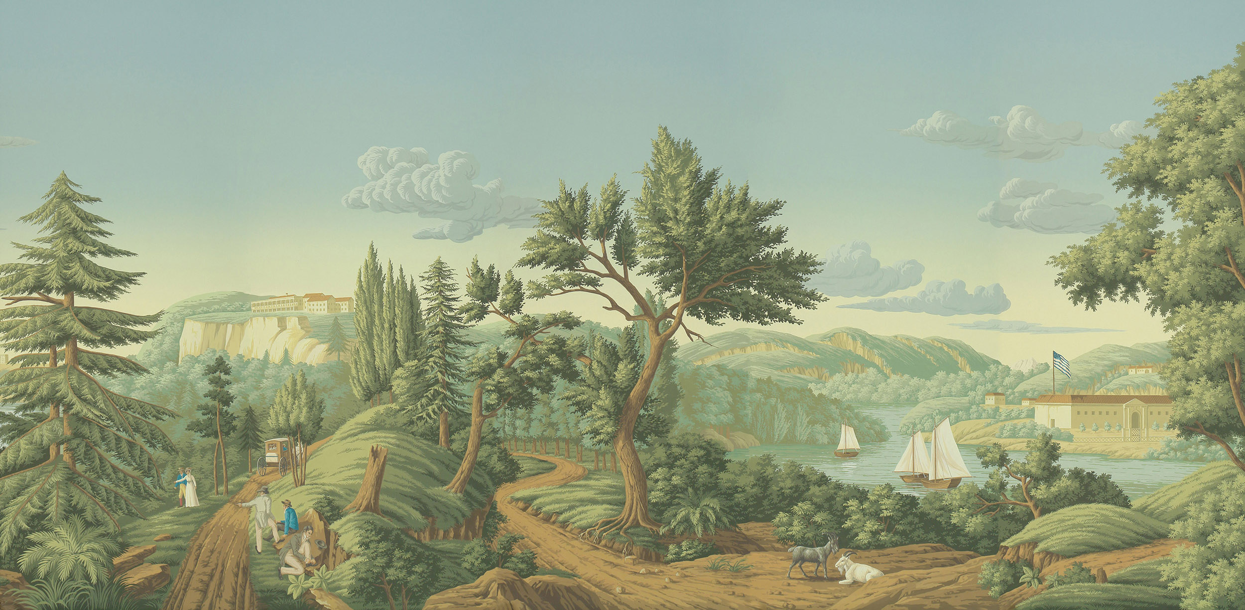 Обои ручная роспись North American River Views Verdoyant on scenic paper Обои ручная роспись North American River Views Verdoyant on scenic paper - постер Loft-Concept в Волгограде