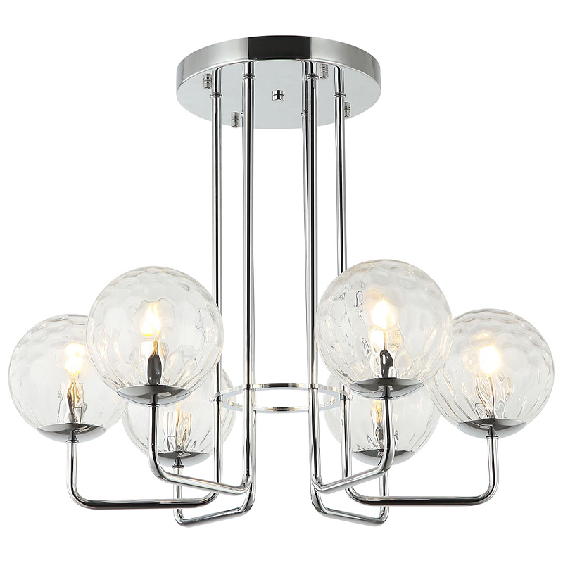 Люстра Hartley Chandelier 6 Хром Прозрачный Люстра Hartley Chandelier 6 Хром Прозрачный в Волгограде | Loft Concept
