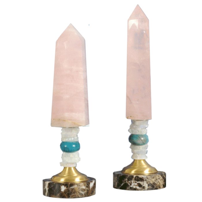 Аксессуар розовый кварц Pointe cristal quartz rose Латунь Розовый Аксессуар розовый кварц Pointe cristal quartz rose Латунь Розовый в Волгограде | Loft Concept