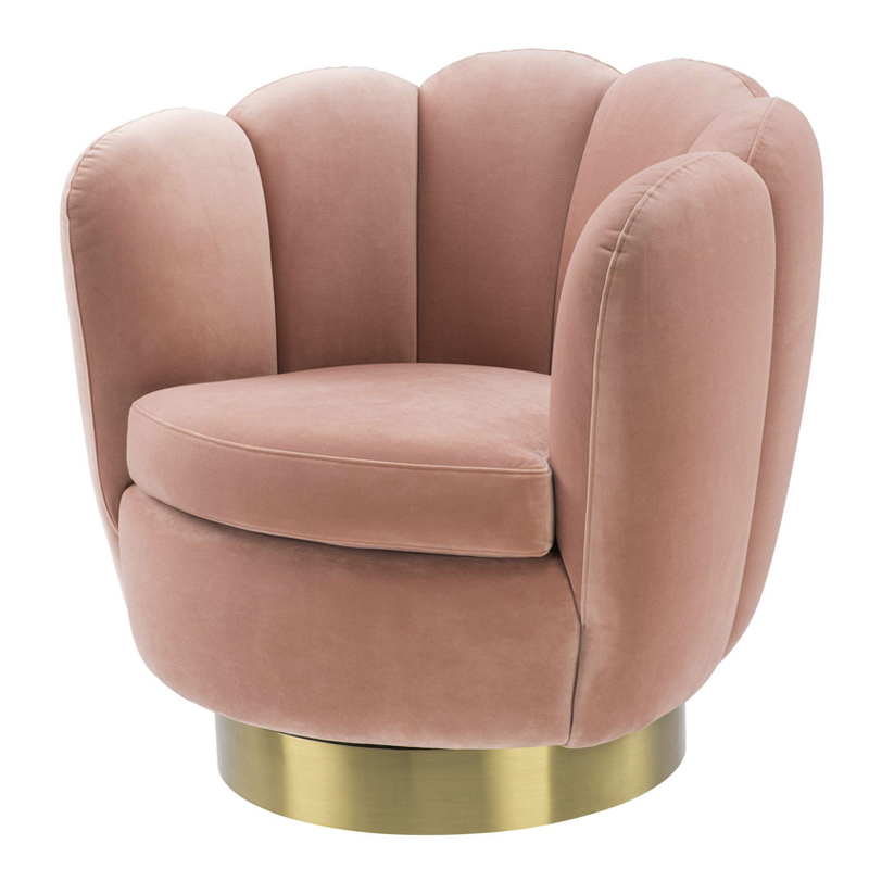 Кресло Eichholtz Swivel Chair Mirage nude Розовый пастельный Матовая латунь Кресло Eichholtz Swivel Chair Mirage nude Розовый пастельный Матовая латунь в Волгограде | Loft Concept