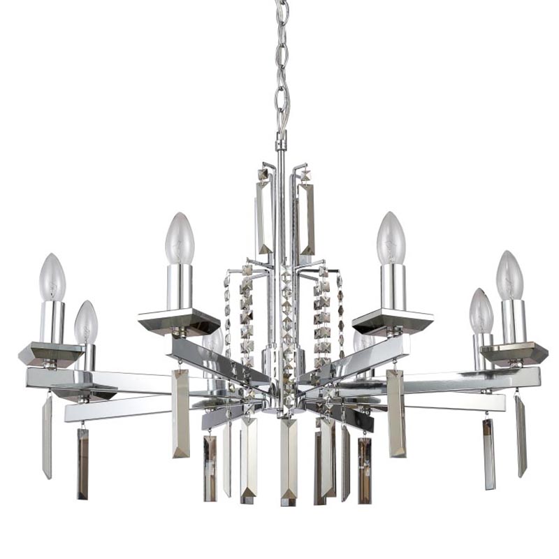 Люстра Vivien Crystal Chrome Chandelier 8 Хром Серый Люстра Vivien Crystal Chrome Chandelier 8 Хром Серый в Волгограде | Loft Concept