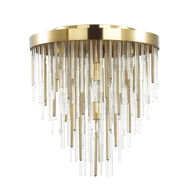 Потолочный светильник Luxury Gold & Glass Stripes Золотой Потолочный светильник Luxury Gold & Glass Stripes Золотой в Волгограде | Loft Concept