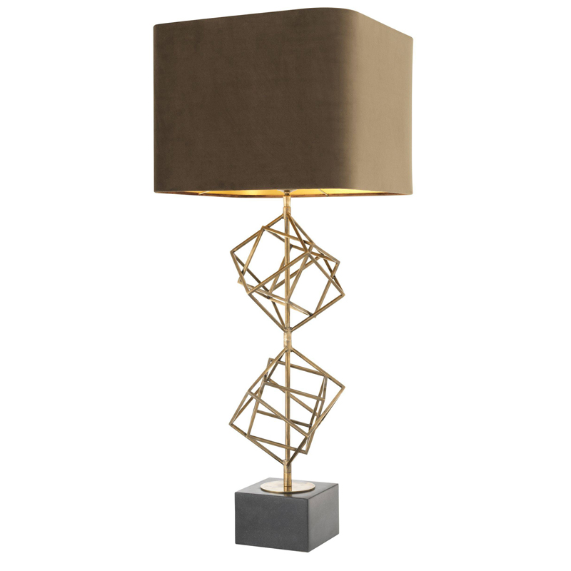 Настольная лампа Eichholtz Table Lamp Matrix brass Мокко Винтажная латунь Серый Настольная лампа Eichholtz Table Lamp Matrix brass Мокко Винтажная латунь Серый в Волгограде | Loft Concept