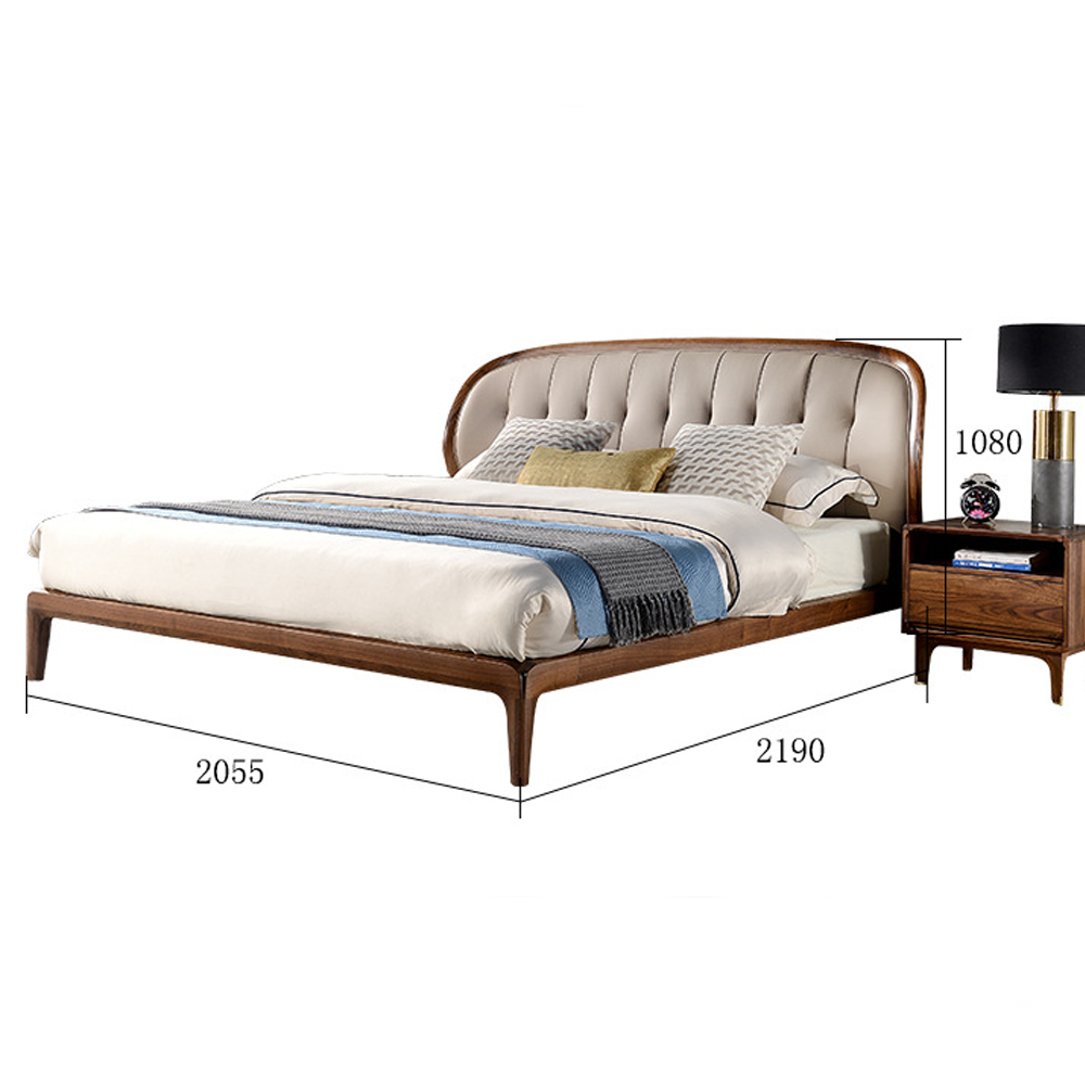 Кровать двуспальная с мягким округлым изголовьем Walnut Bed Кровать двуспальная с мягким округлым изголовьем Walnut Bed в Волгограде
