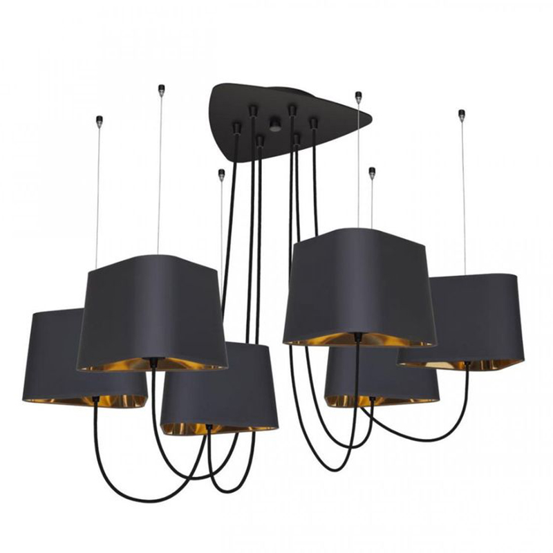 Люстра Designheure Lighting Black 6 плафонов Черный Золотой Люстра Designheure Lighting Black 6 плафонов Черный Золотой в Волгограде | Loft Concept