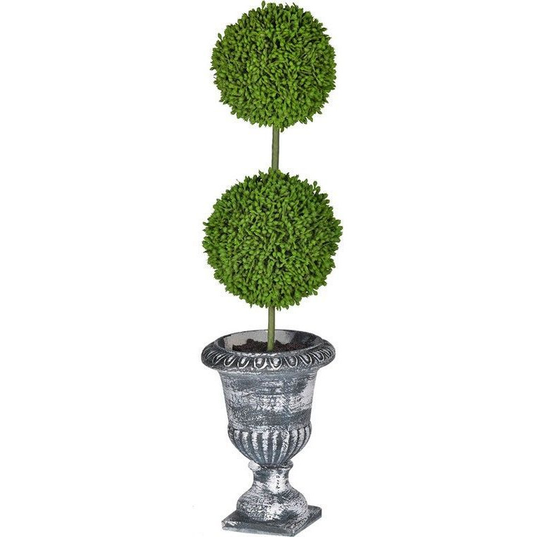Декоративный искусственное растение Double boxwood Зеленый Бежевый Серый Декоративный искусственное растение Double boxwood Зеленый Бежевый Серый в Волгограде | Loft Concept