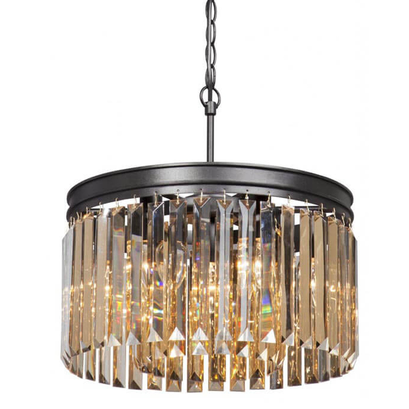 Люстра RH Rhys Amber GLASSS Prism Round Chandelier Янтарное стекло 40 Черный матовый Люстра RH Rhys Amber GLASSS Prism Round Chandelier Янтарное стекло 40 Черный матовый в Волгограде | Loft Concept