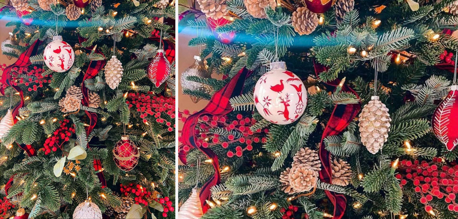 Дизайнерская Елка Украшенная Золотым и Белым декором Pine Cones and Red Decor Дизайнерская Елка Украшенная Золотым и Белым декором Pine Cones and Red Decor - Loft-Concept в Волгограде