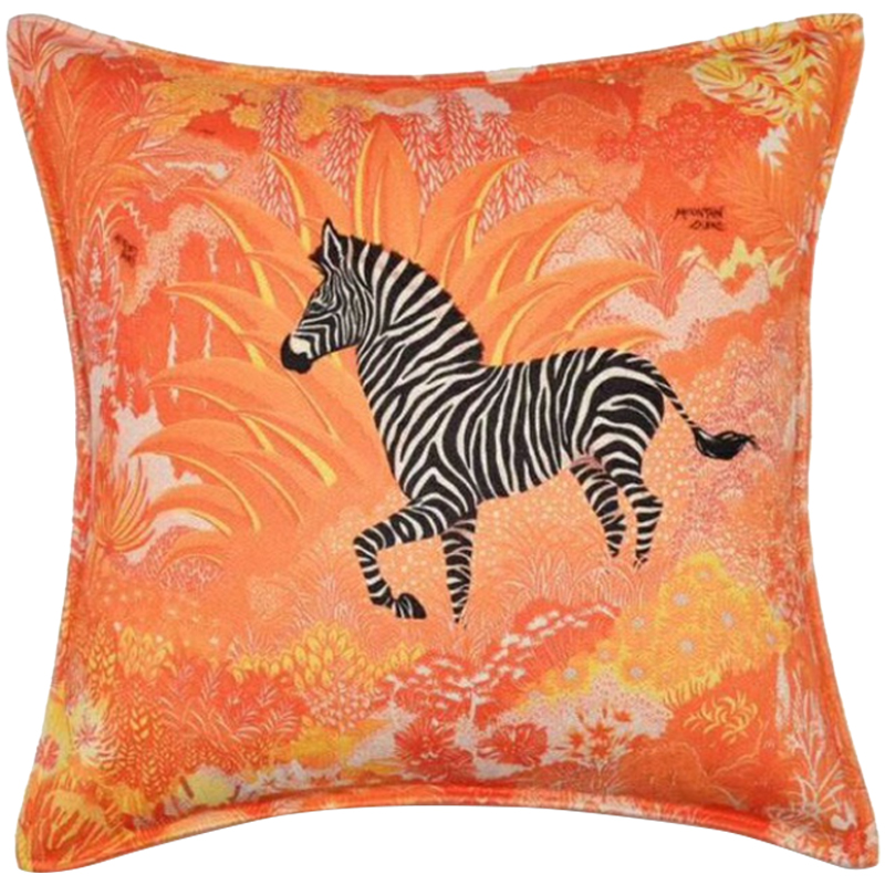 Декоративная подушка Hermes Zebra 30 Оранжевый Декоративная подушка Hermes Zebra 30 Оранжевый в Волгограде | Loft Concept