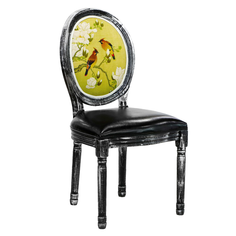 Стул French chair Birds black Винтажный черный Мульти Стул French chair Birds black Винтажный черный Мульти в Волгограде | Loft Concept