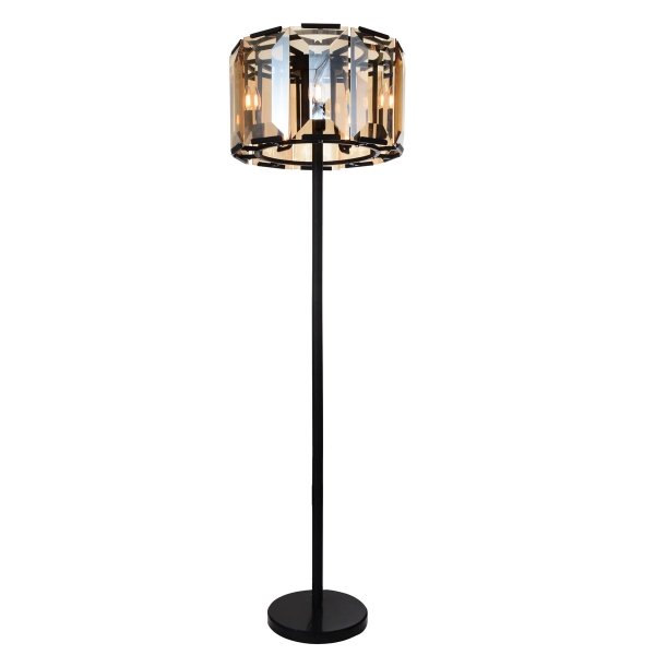 Напольная лампа Harlow Crystal Round Floor Amber Черный Янтарь (Amber) Напольная лампа Harlow Crystal Round Floor Amber Черный Янтарь (Amber) в Волгограде | Loft Concept
