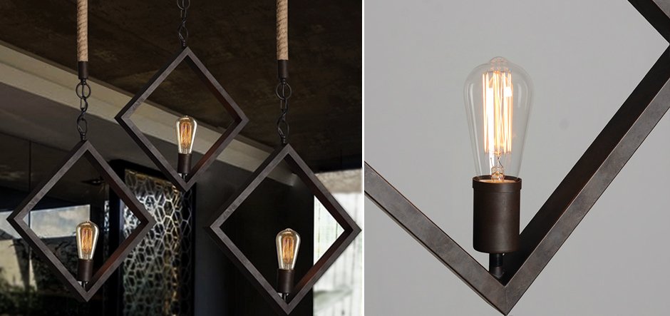 Подвесной светильник Romb Loft Rope Light Подвесной светильник Romb Loft Rope Light - Loft-Concept в Волгограде