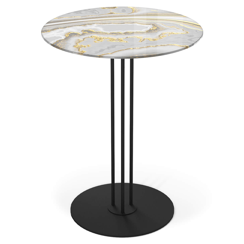 Стол журнальный с круглой столешницей из стекла Gray and Gold Marble Черный Серый Золотой Стол журнальный с круглой столешницей из стекла Gray and Gold Marble Черный Серый Золотой в Волгограде | Loft Concept