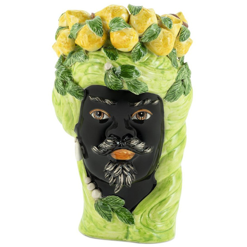 Ваза Vase Lemon Head Man Lime Салатовый Желтый Черный Ваза Vase Lemon Head Man Lime Салатовый Желтый Черный в Волгограде | Loft Concept