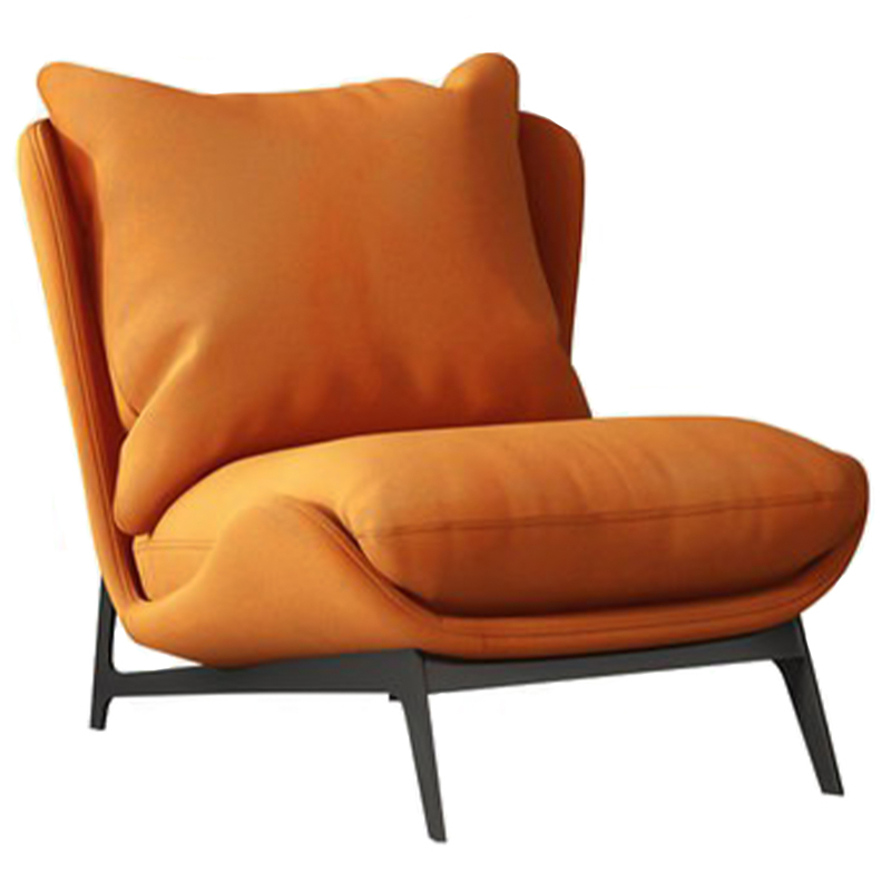 Кресло Maxwell Orange Textile Leather Armchair Оранжевый Черный Кресло Maxwell Orange Textile Leather Armchair Оранжевый Черный в Волгограде | Loft Concept