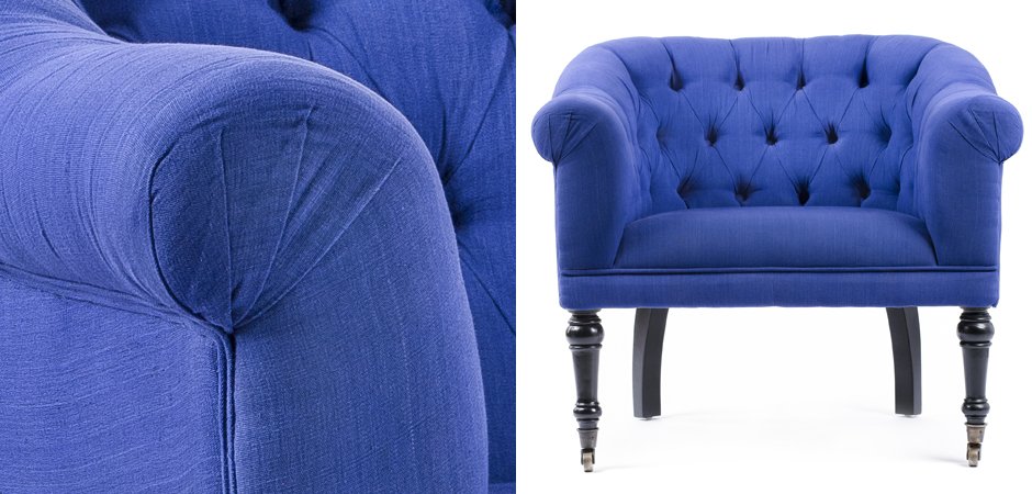 Кресло Chair Bentley кресло синий лен Кресло Chair Bentley кресло синий лен - Loft-Concept в Волгограде