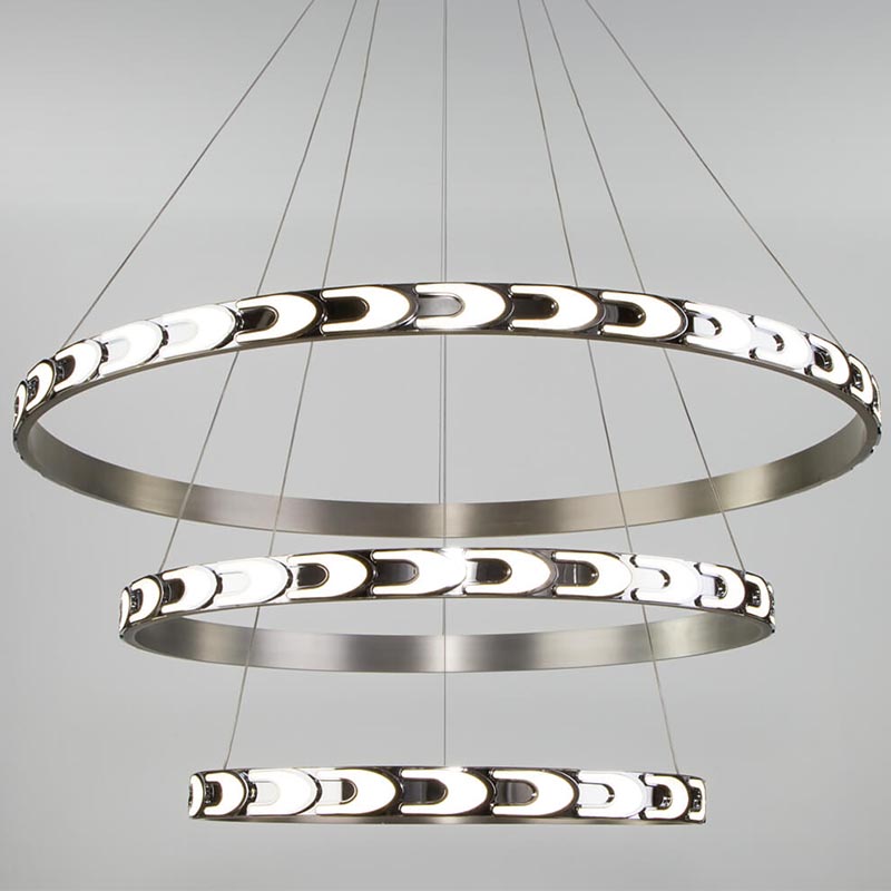 Люстра Maoris 3 Ring Horizontal Chandelier Никель Сатин Люстра Maoris 3 Ring Horizontal Chandelier Никель Сатин в Волгограде | Loft Concept