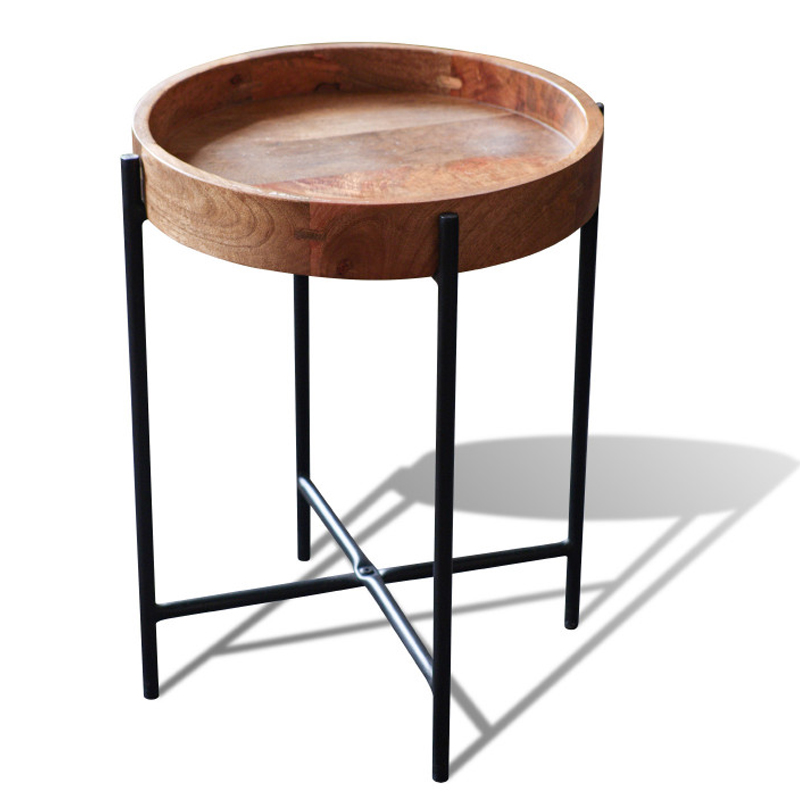 Приставной стол Darrick Side Table Черный Коричневый Приставной стол Darrick Side Table Черный Коричневый в Волгограде | Loft Concept