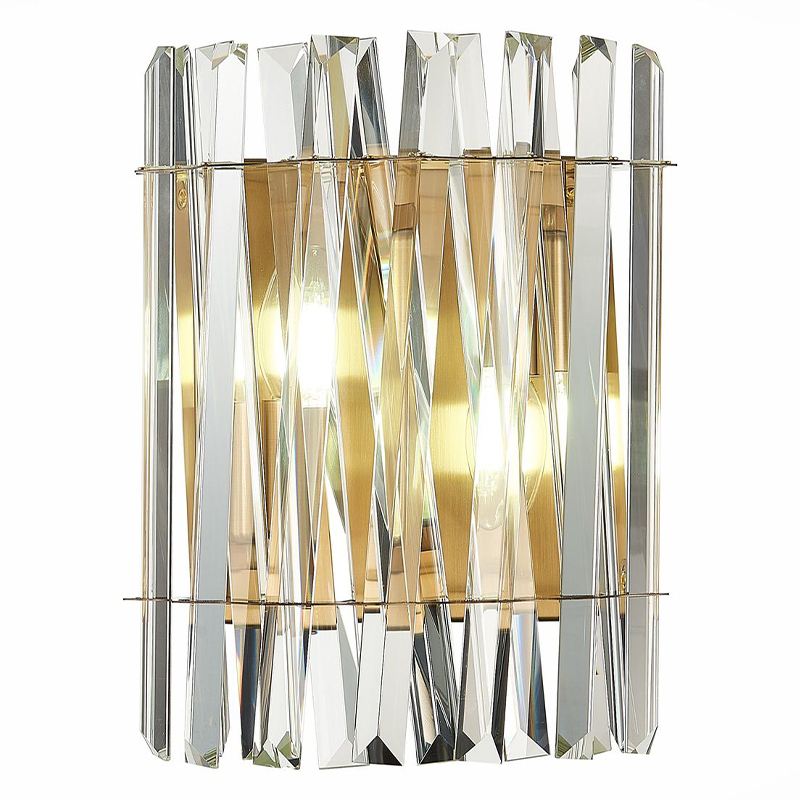 Бра Kaeden Glass Gold Wall Lamp Золотой Прозрачный Бра Kaeden Glass Gold Wall Lamp Золотой Прозрачный в Волгограде | Loft Concept