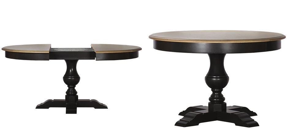 Provence Round Dining Table black раскладной стол Provence Round Dining Table black раскладной стол - Loft-Concept в Волгограде