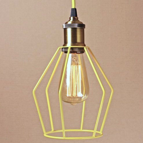 Подвесной светильник Wire Cage Pendant Trew Yellow Желтый Подвесной светильник Wire Cage Pendant Trew Yellow Желтый в Волгограде | Loft Concept
