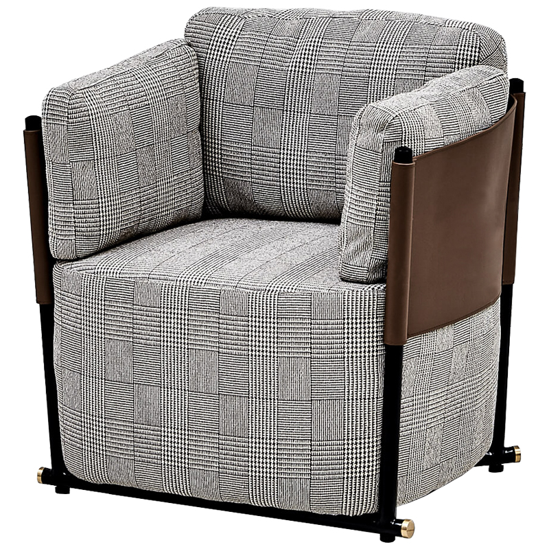 Кресло Furness Chair Черно-белый Коричневый Черный Кресло Furness Chair Черно-белый Коричневый Черный в Волгограде | Loft Concept