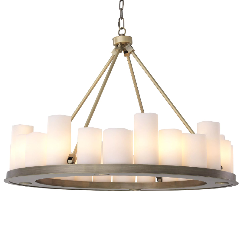 Люстра Eichholtz Chandelier Commodore 90 cm Прозрачное Стекло Латунь Белый Люстра Eichholtz Chandelier Commodore 90 cm Прозрачное Стекло Латунь Белый в Волгограде | Loft Concept