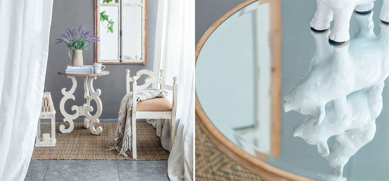 Столик круглый с белыми резными ножками Alice - фото №1