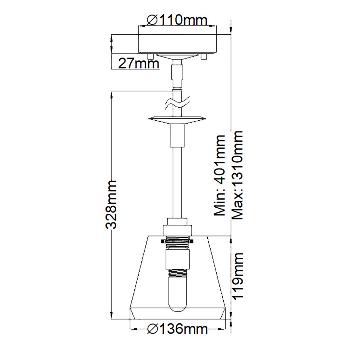Подвесной светильник хромированного цвета с граненым прозрачным стеклянным плафоном Elstead Lighting в Волгограде