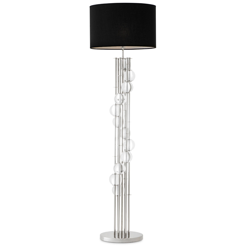 Торшер Eichholtz Floor Lamp Lorenzo Nickel & black Никель Черный Прозрачный Торшер Eichholtz Floor Lamp Lorenzo Nickel & black Никель Черный Прозрачный в Волгограде | Loft Concept