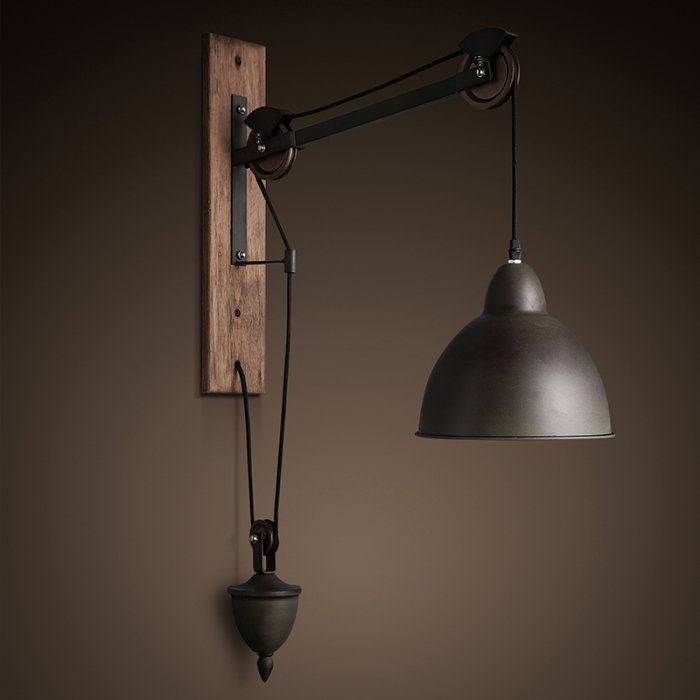 Настенный светильник Steampank Rust Iron Wall Lamp Черный Настенный светильник Steampank Rust Iron Wall Lamp Черный в Волгограде | Loft Concept