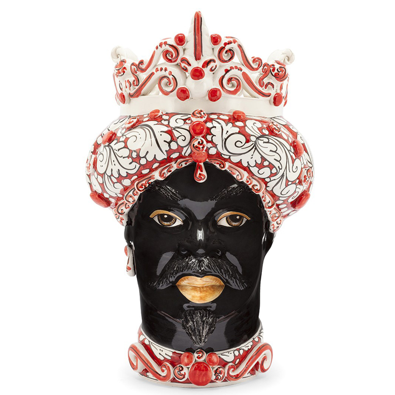 Ваза VASE MORO MAN MEDIUM red Черный Белый Красный Ваза VASE MORO MAN MEDIUM red Черный Белый Красный в Волгограде | Loft Concept