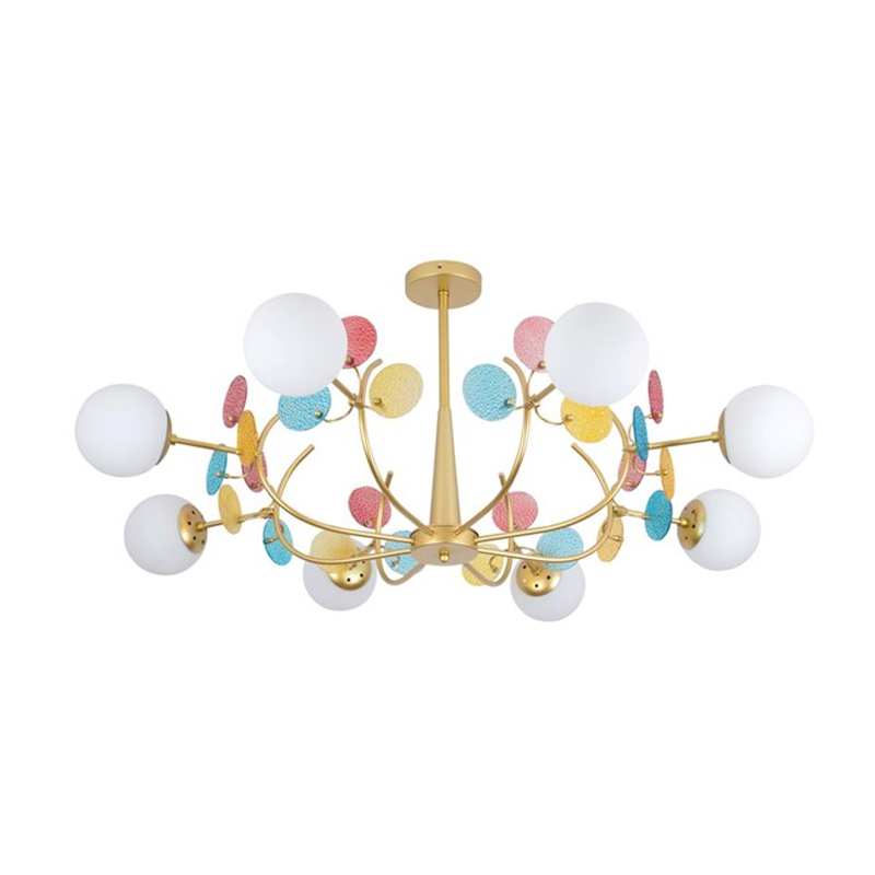 Потолочная Люстра MATISSE Multi glass 8 плафонов Золотой Латунь Потолочная Люстра MATISSE Multi glass 8 плафонов Золотой Латунь в Волгограде | Loft Concept